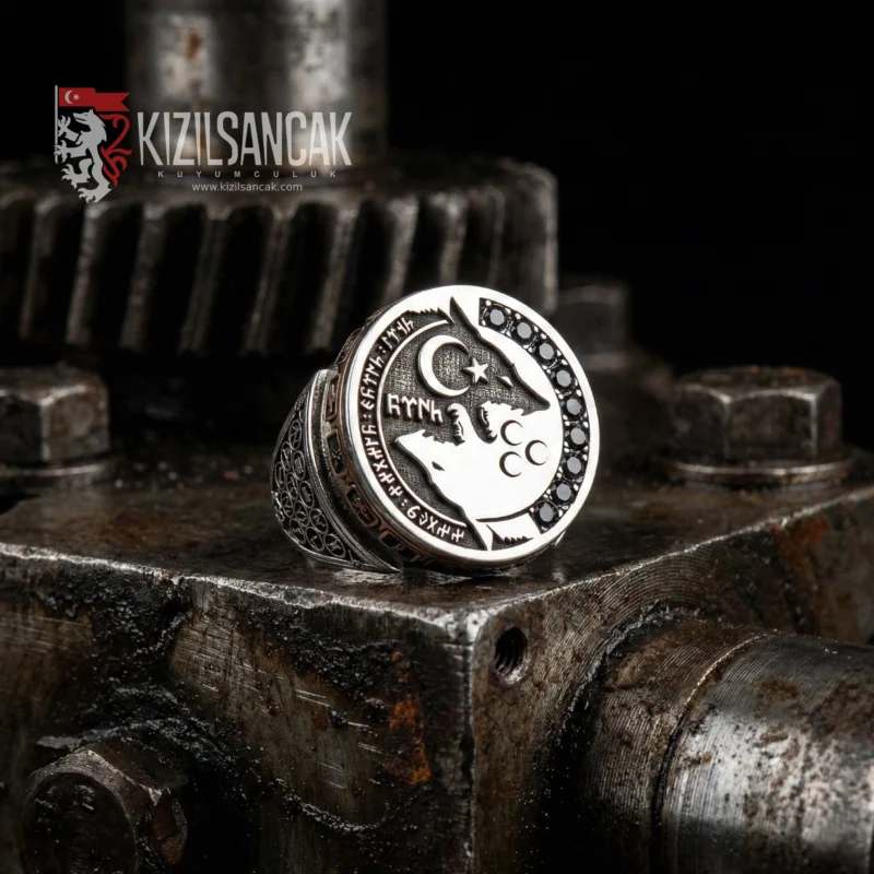 bozkurt Eko Yüzük 1 Bozkurt Gümüş Yüzük Yuvarlak Kasa