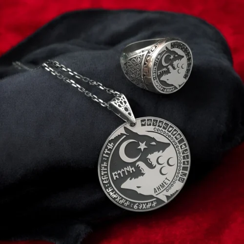 Bozkurt İkili Yüzük & Madalyon Set