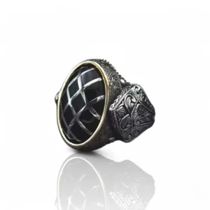 kale yüüzk Gravür İşlemeli Kale Gümüş Yüzük