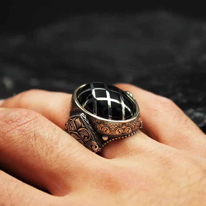 kale-yuzuk-3-min Gravür İşlemeli Kale Gümüş Yüzük