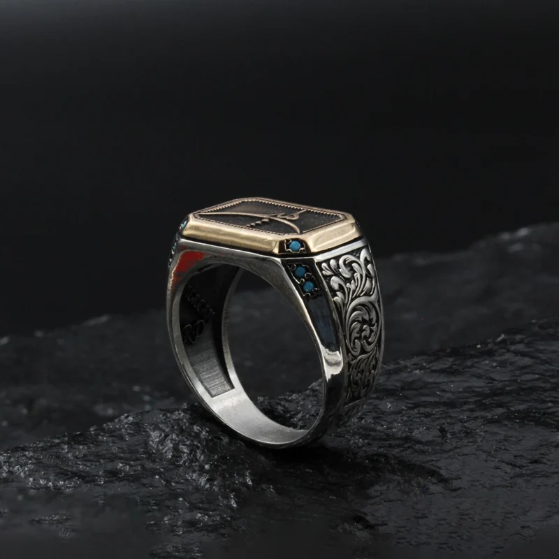 1 İnce Gravür Hiç Gümüş Yüzük