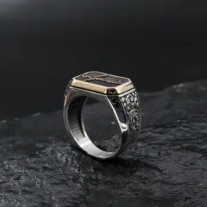 2 İnce Gravür İmza Gümüş Yüzük