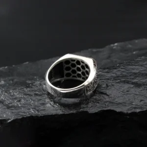 3 İnce Gravür Ay Yıldızlı Gümüş Yüzük