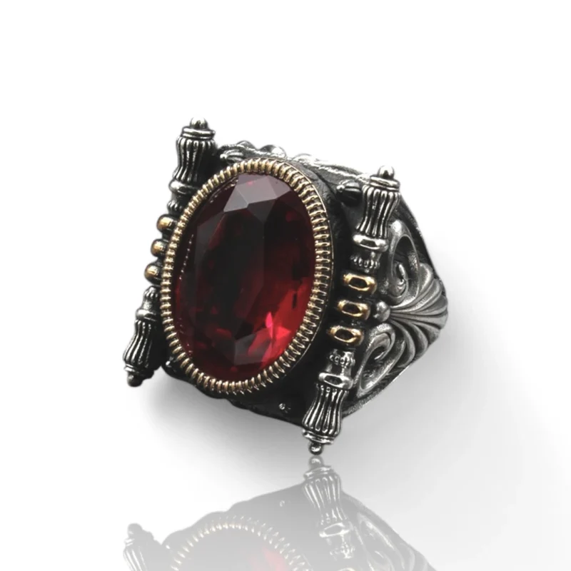 kırmızı yakut Kırmızı Yakut Gümüş Yüzük