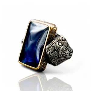 mavi kehribar Mavi Kehribar Gümüş Yüzük