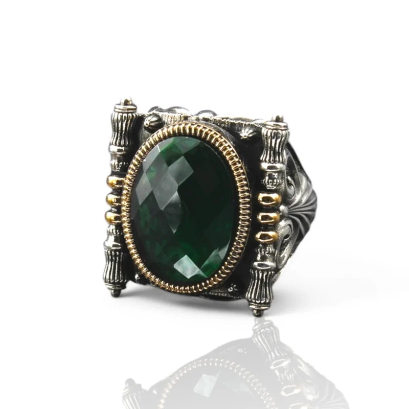 yeşil oniks taşlı yüzük Yeşil Oniks Gümüş Yüzük