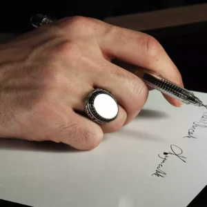 Gravür Desenli Gümüş Yüzük