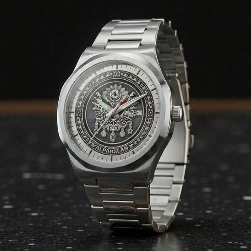 sancak Osmanlı Tuğrası Gümüş Kadranlı Kol Saati