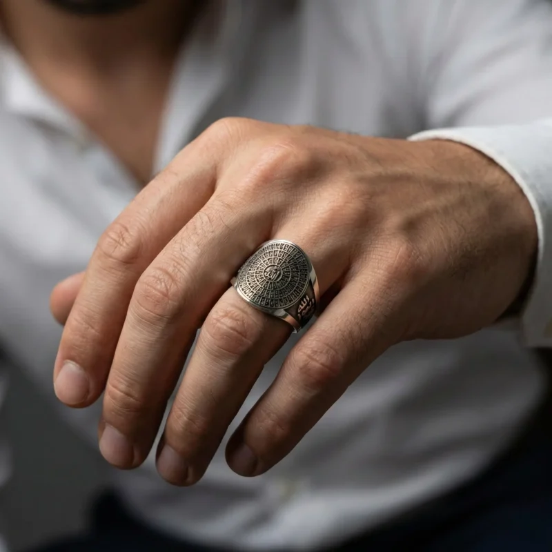 2 Esmaül Hüsna İşlemeli Gümüş Yüzük