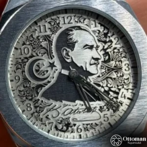 ottoman-29367-4-16 "Atatürk" Gümüş Kadranlı Saat Modeli