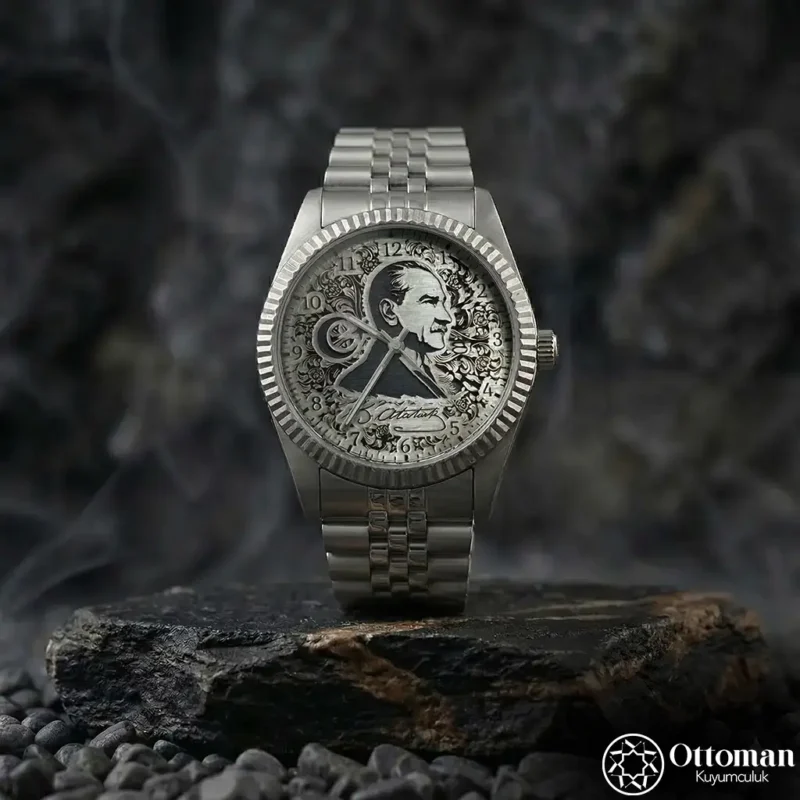 ottoman-29491-2-25 "Atatürk" Gümüş Kadranlı Kadın Kol Saati