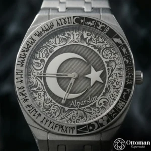 ottoman-29680-2-42 Savaş Türkün Düğünüdür Gümüş Kadranlı Kol Saati