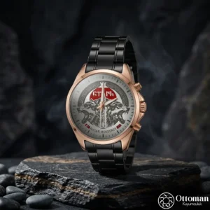 ottoman-30869-1-60 İntikam Gümüş Kadranlı Siyah Kol Saati