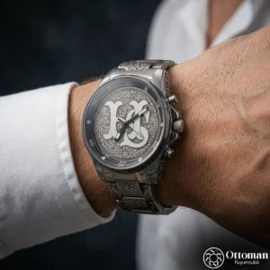 ottoman-31282-3-40 Ferrucci Gümüş Kadranlı Harfli Gravür İşlemeli Kol Saati