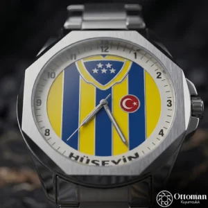 ottoman-31679-5-1 Sarı Kanarya Gümüş Kadranlı İsimli Kol Saati